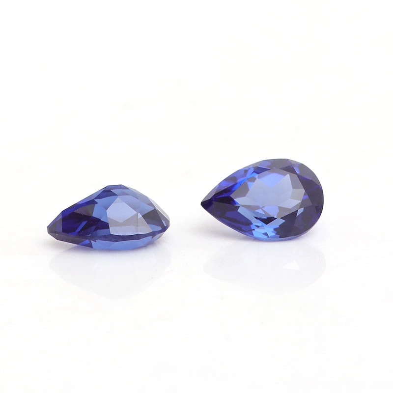 Wholesale Pear Blue Sapphire Lab Grown Material Loose Gemstones with Certificate Lab Grown Gemstone Price Per Carats for Jewelry Making