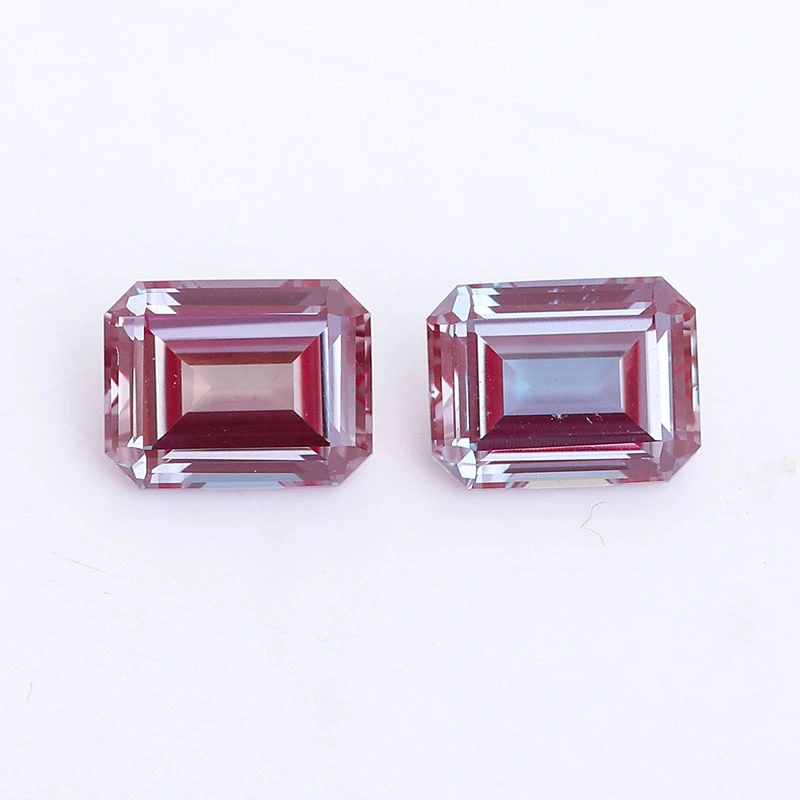 2022 Hot Selling Certified Red Lab Grown Alexandrite Emerald Cut Synthetic Gemstones Alexandrite