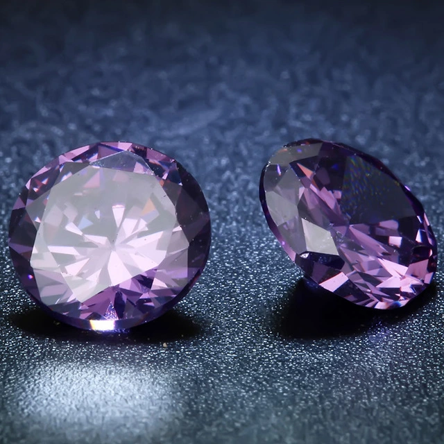 Facotry Price Round Cut Amethyst Cubic Zirconia for Fashion Jewelry