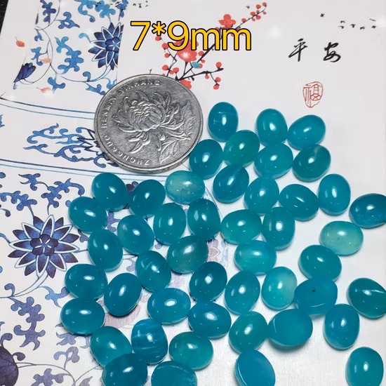 Pietra preziosa cabochon amazzonite quadrata di colore blu naturale di alta qualità per l'incastonatura di gioielli