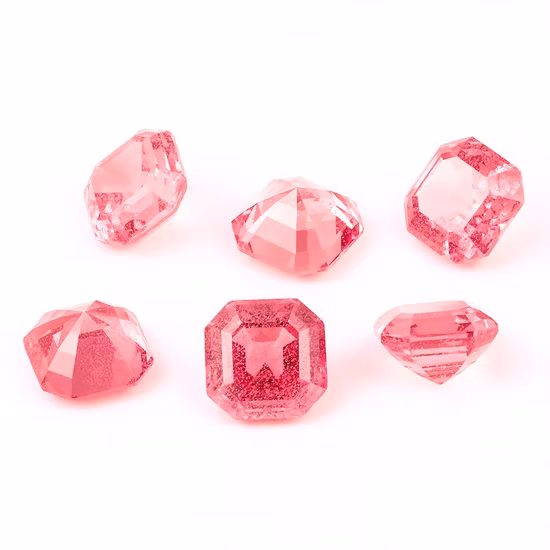 Pietre preziose rare coltivate artificialmente, Padparadscha, taglio Accsher, colore rosa naturale, mai ossidate