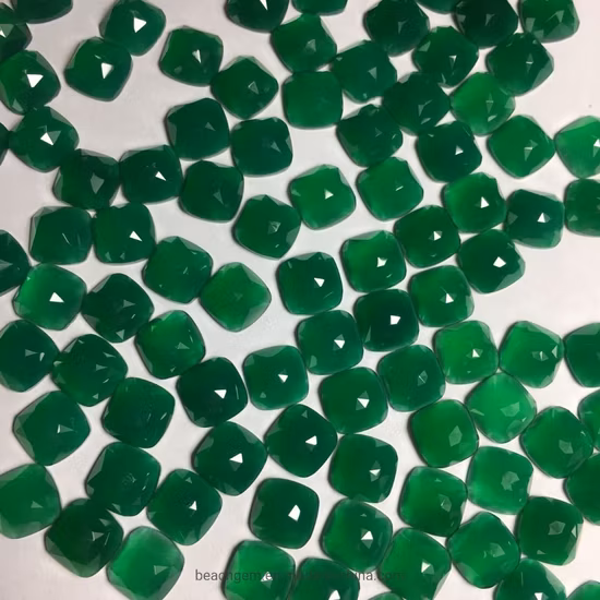 Pietra preziosa sfusa di onice verde taglio rosa con cuscino naturale per incastonatura di gioielli