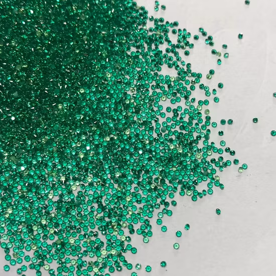 Pietra preziosa sciolta taglio rotondo verde smeraldo YAG piccola pietra smeraldo naturale